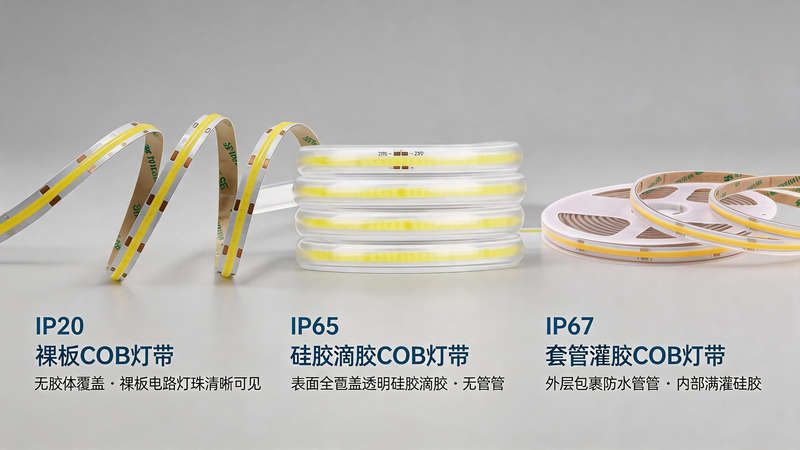 jimeng-2026-07-18-8136-以这张照片为参考,超高清 8K 实景实拍,工业产品特写,三款 COB 灯带横向并... jimeng-2026-07-18-8136-以这张照片为参考,超高清 8K 实景实拍,工业产品特写,三款 COB 灯带横向并...