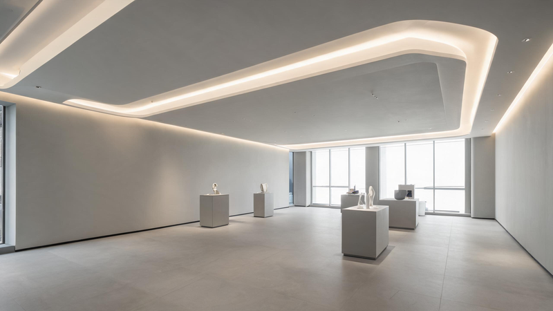 jimeng-2026-07-27-9892-现代简约高端商业展厅实景,采用无主灯设计,吊顶凹槽内暗藏安装高密度 COB 灯带... jimeng-2026-07-27-9892-现代简约高端商业展厅实景,采用无主灯设计,吊顶凹槽内暗藏安装高密度 COB 灯带...