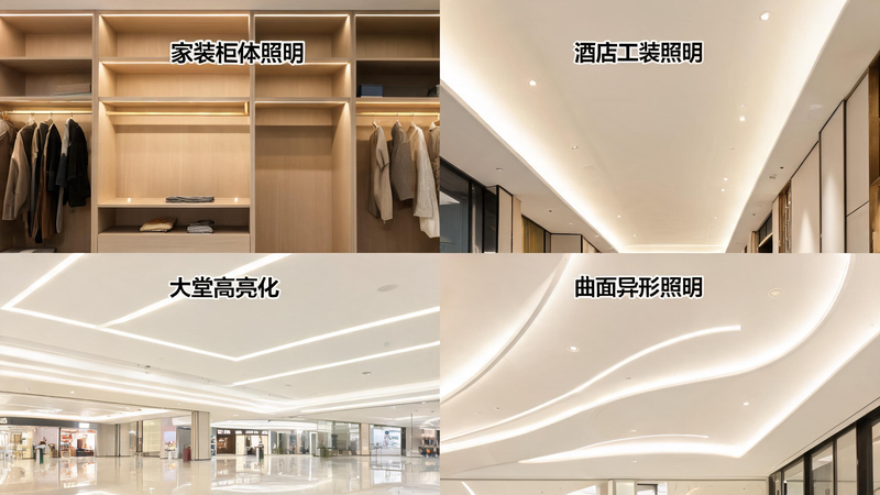 jimeng-2026-07-27-1427-图片名称:COB 灯带四大场景落地效果图 图片风格:高清实景摄影、极简高级工程风... jimeng-2026-07-27-1427-图片名称:COB 灯带四大场景落地效果图 图片风格:高清实景摄影、极简高级工程风...